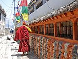 208 Monk Spins Prayer Wheels Near Northern End Of Kagbeni